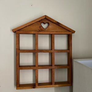 Heart Cutout Wooden Wall Shelf